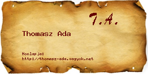 Thomasz Ada névjegykártya